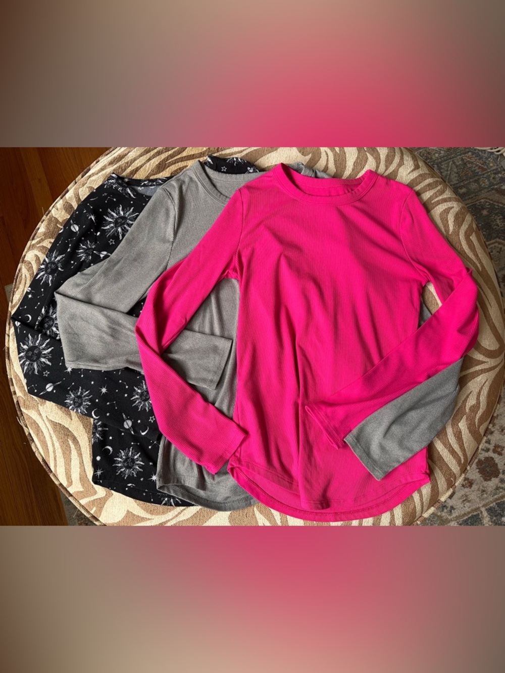 3-Pack Women’s Ribbed Long Sleeve Tops - S/M size ranges